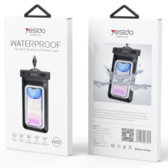 Sac étanche pour téléphone Yesido – WB10 – PVC transparent – écran tactile – noir — Accessoire · Smarty Paris 18e